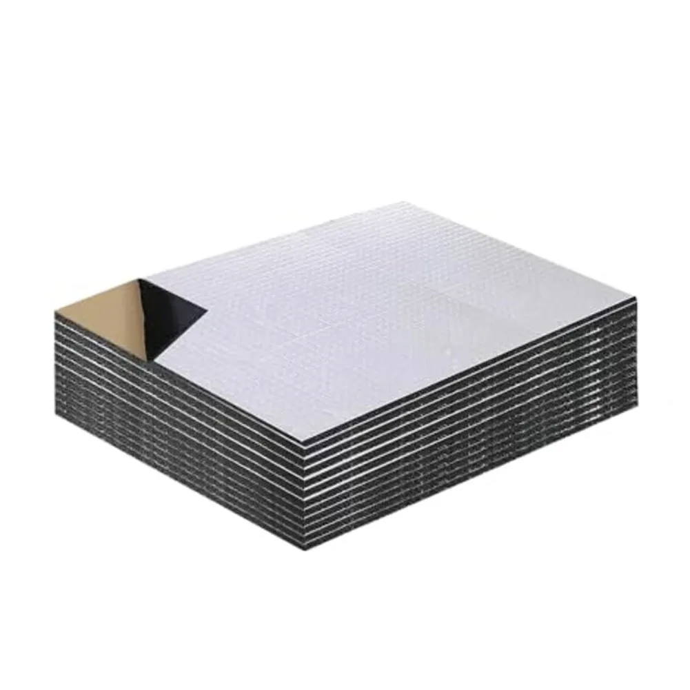 /30PCS /Silver /Car Sound Insulation Pad 250x180x5mm Heat Shield Mat For Engine Hood Trunk Door Fireproof Noise Dampening Rubber