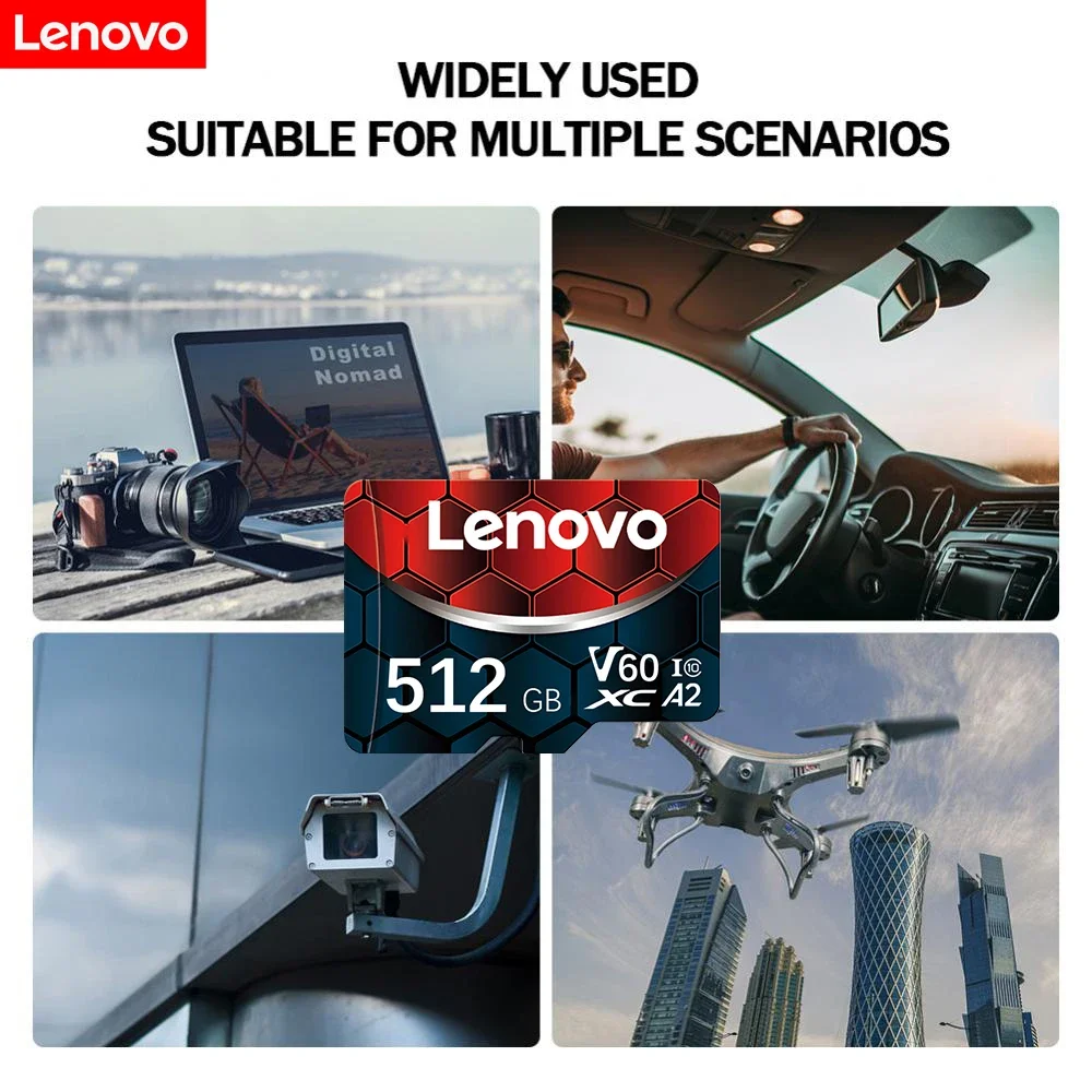 Lenovo 2TB Cartão de Memória 128GB Classe 10 V60 Cartão TF 1TB Mini Cartão SD 512GB 256GB A2 U3 Micro SD 128GB TF de Alta Velocidade