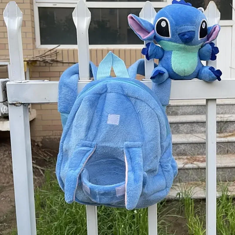 Disney stitch mochila bonito dos desenhos animados meninos meninas boneca de pelúcia mochila moda aprendizagem suprimentos mochila plushie presentes do feriado