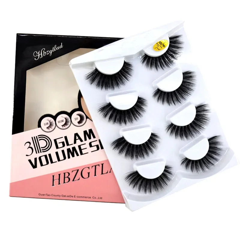 HBZGTLAD 4 Paar Natürliche Falsche Wimpern Lange 3D Nerzwimpern Wimpernverlängerung Nerzwimpern für Schönheit
