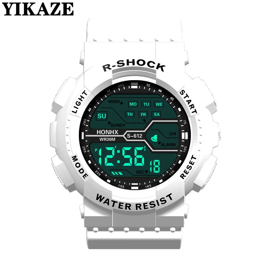 YIKAZE Multifunction Men's Sports Watch LED Digital Watch Big Dial Waterproof Luminous Men Sport Watch Kids Electronic Watches