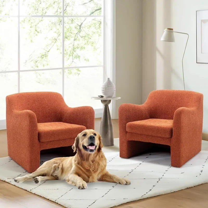 Modern Accent Chair , Living Room Chair, Soft Padded Armchair with Back, Comfy Fabric Accent Chair for Living Room Bedroom