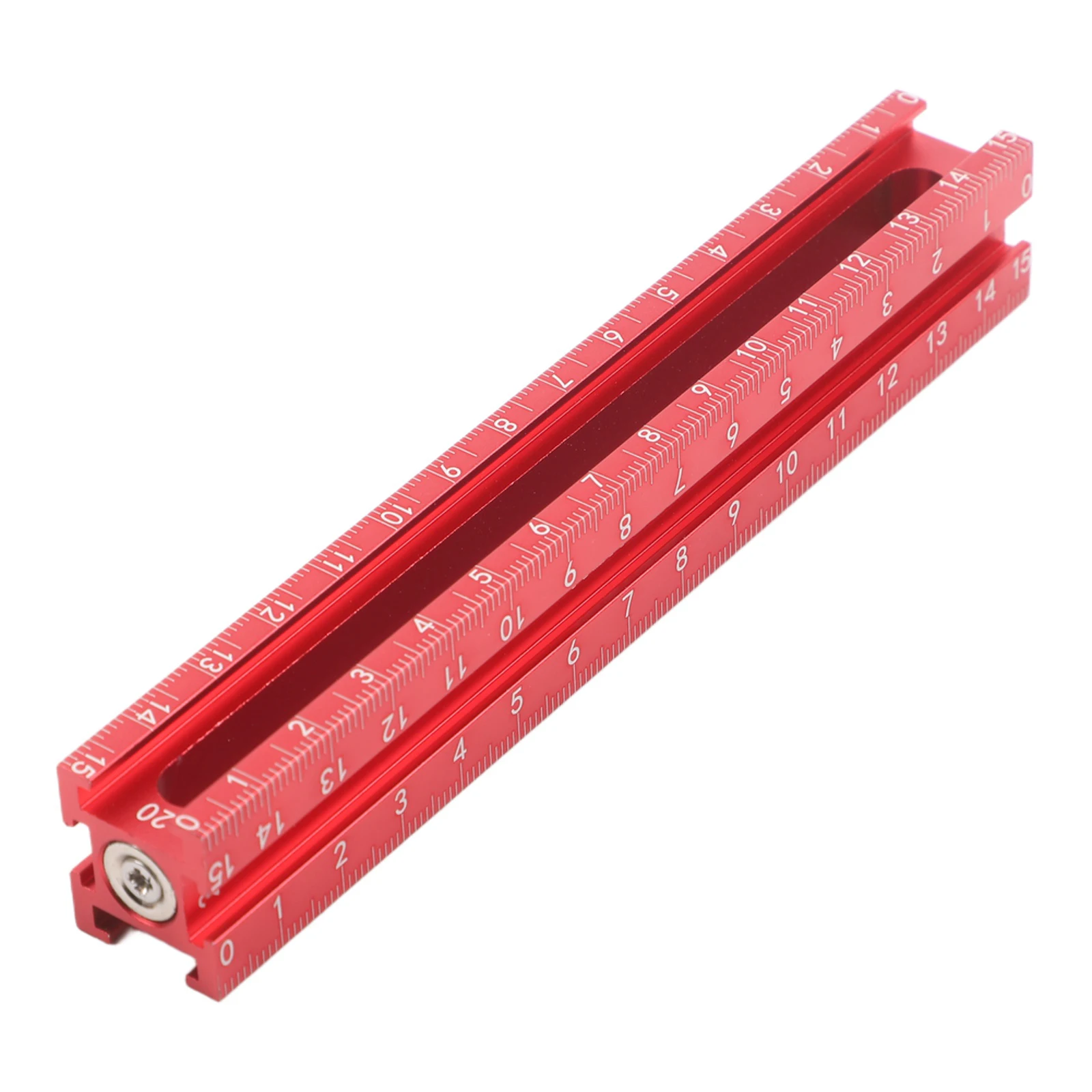 Aluminum Alloy Gauge 4 Sided Marking Tool Covered Measurements Four Sides Horizontal Edge Marking Powerful Magnetic End