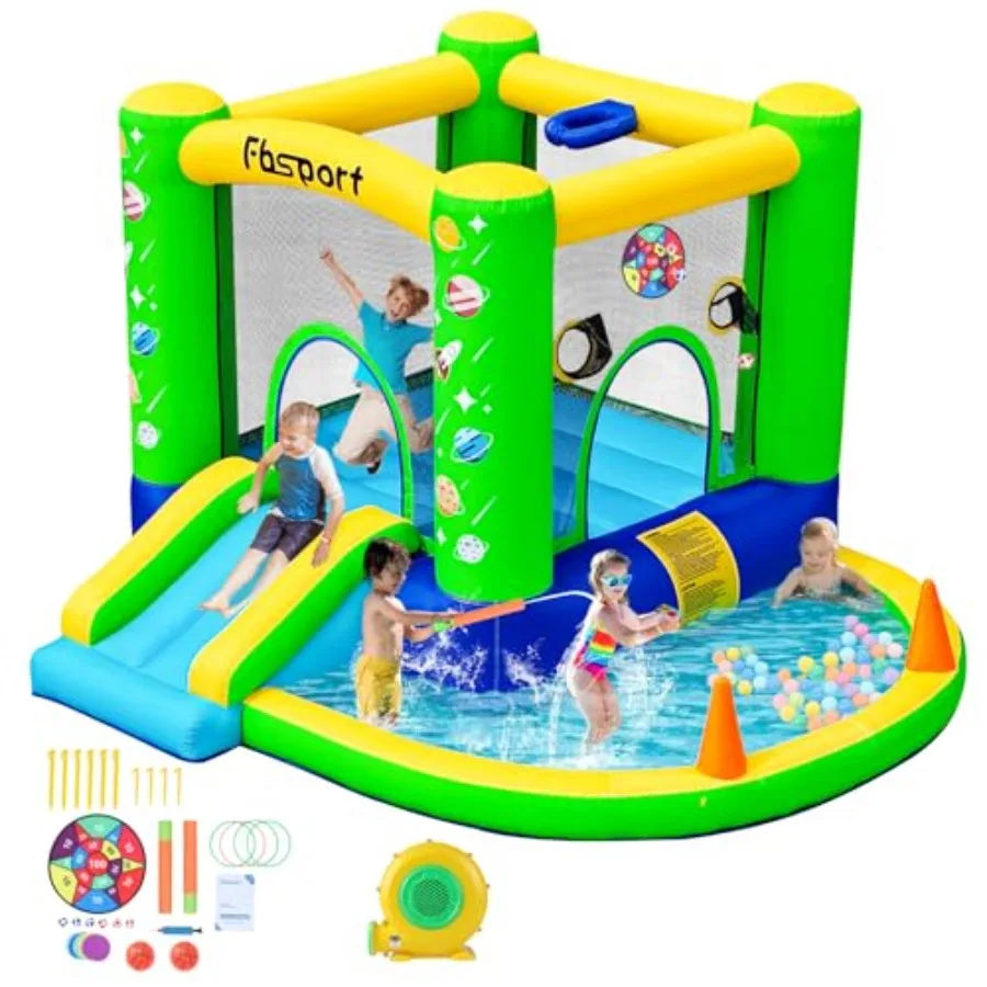 

FBSPORT Inflatable Bounce House Bounce Castle Slide for Indoor Outdoor Toddler Baby Jumper Bouncer Jumping Bouncy House with Bl