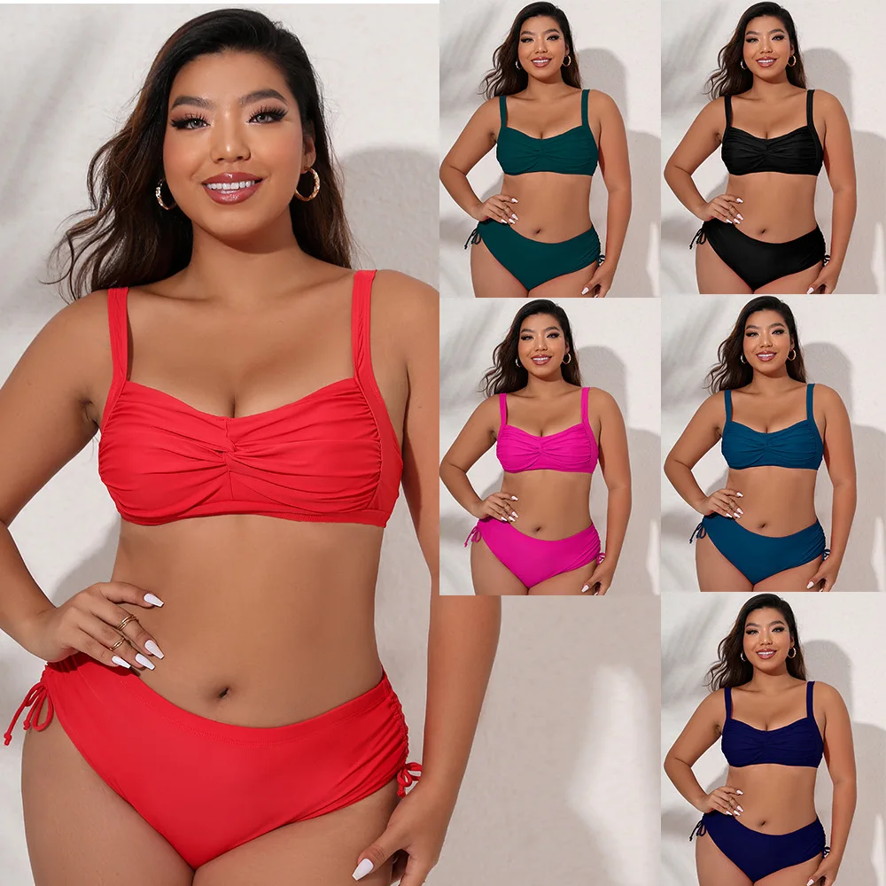 2022 New Large Size 4XL Bikini Set Swimsuits Women Plus Size Swimwear Two Piece Swimming Suit Women Sexy Bathing Suit