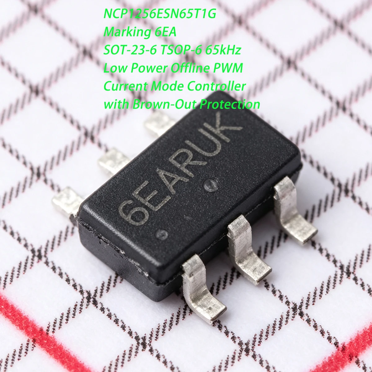 10PCS NCP1256ESN65T1G Marking 6EA SOT23-6 TSOP-6 65kHz 500mA 8.3V~30V NEW Original IC Chip OFFLINE SWITCH FLYBACK PWM Controller