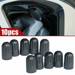 10Pcs Black Cone Style Plastic Tire Rim Valve Stem Dust Covers Car Wheel Tyre Decor Protect Nipple Caps Universal Exterior Parts