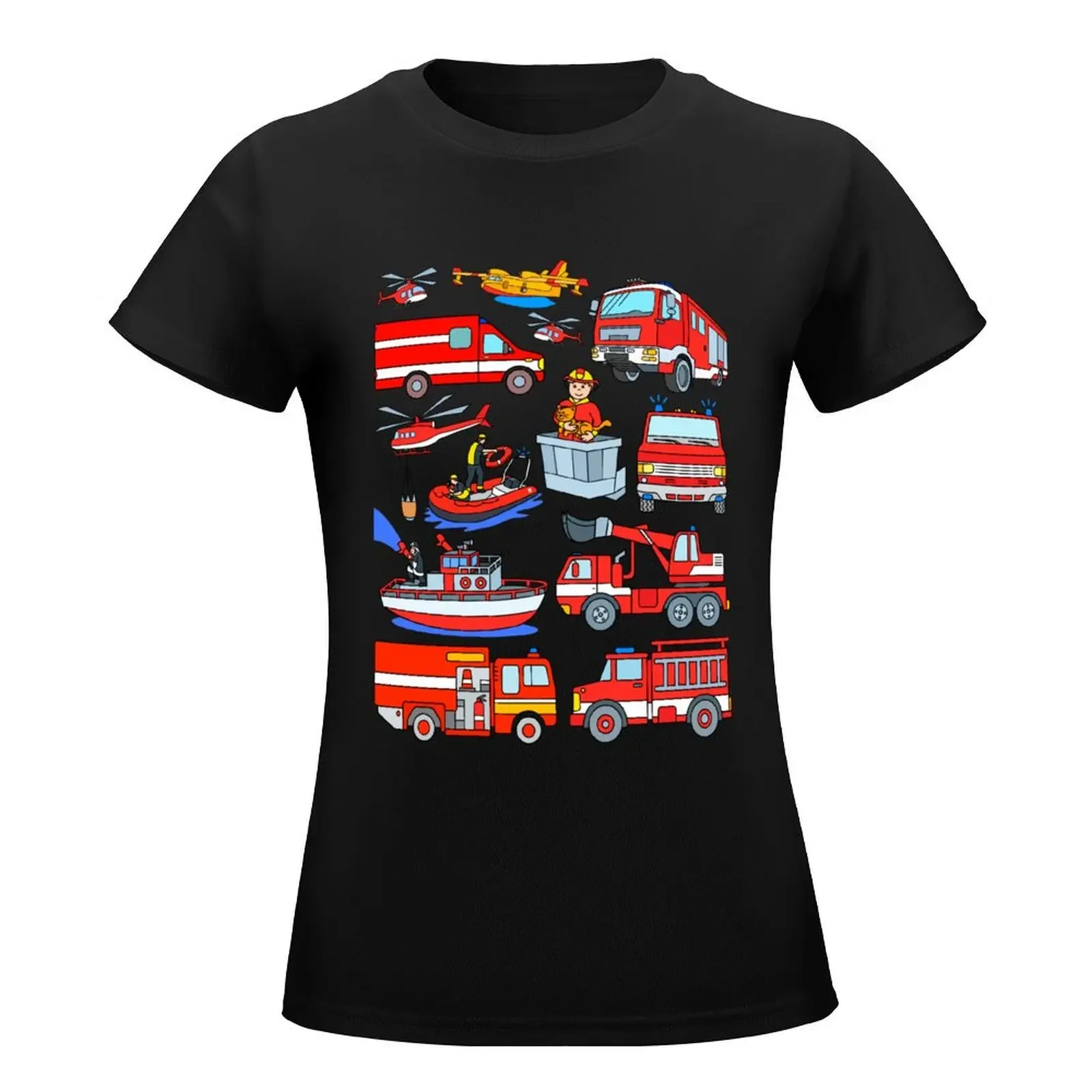 Fire Trucks for Kids T-Shirt female hippie clothes aesthetic clothes t shirt dress Women