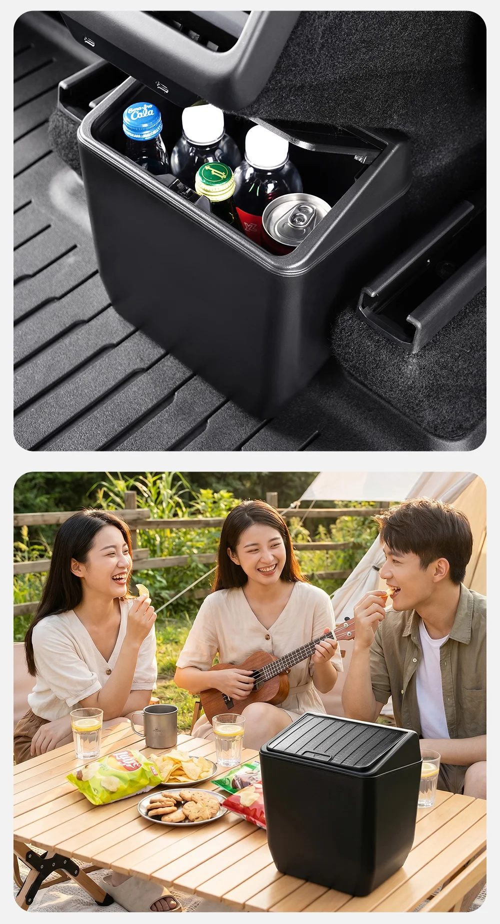 YZ Für Tesla New Model Y Juniper 3 Highland 2025 2026 Hinterer Aufbewahrungsbox mit Deckel, Mülleimer, Mittelkonsolen-Organizer, Zubehör – Detail 20
