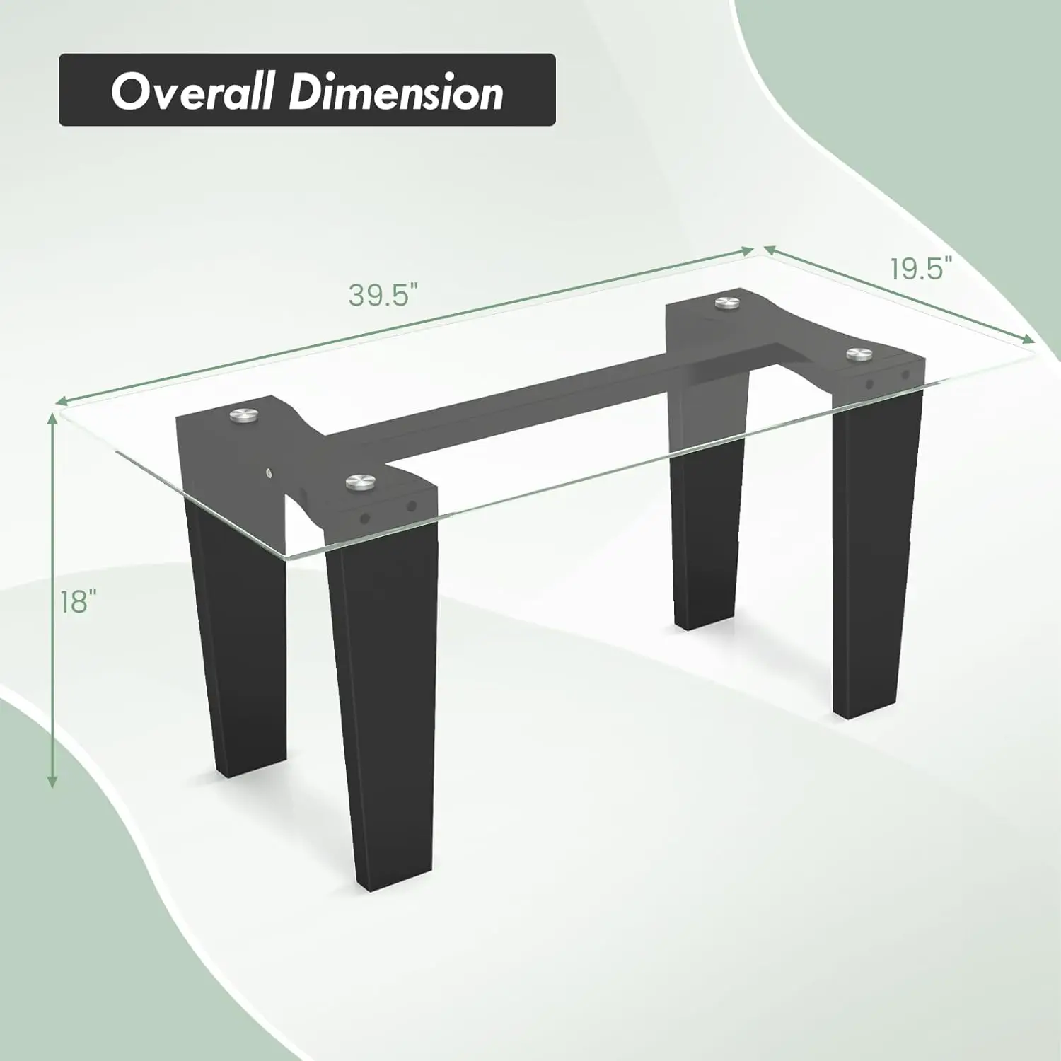

Tangkula Glass Coffee Table, 39.5 Inch Modern Rectangular Center Table With Solid Rubber Wood Legs, Minimalist Cocktail Table