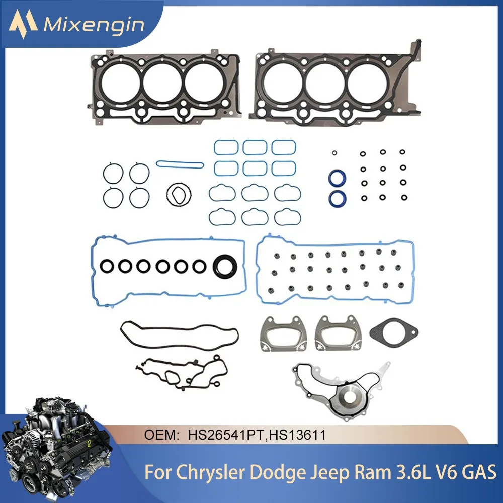 

Engine Cylinder Head Gasket Set Fit 3.6 L ERB ERC For Chrysler 200 300 Dodge Durango Ram 1500 Jeep 3.6 V6 GAS 11-20 HS26541PT