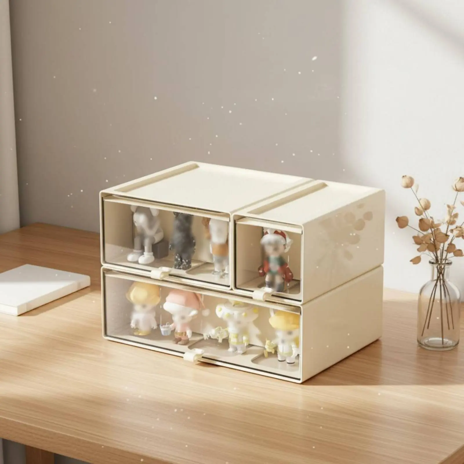 

Surprise Box Display Box Multi-Functional Dustproof Model Cabinet Stackable Storage Drawer Large Capacity Adjustable Drawer Unit