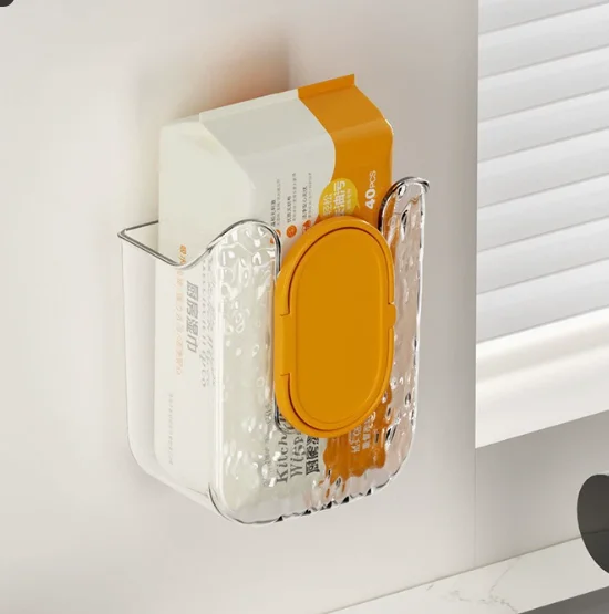 Wandmontierter Feuchttücher-Spender Selbstklebender Halter Küche Bad Toilettenpapier-Box - Aufbewahrungsorganizer für Zuhause – Detail 4