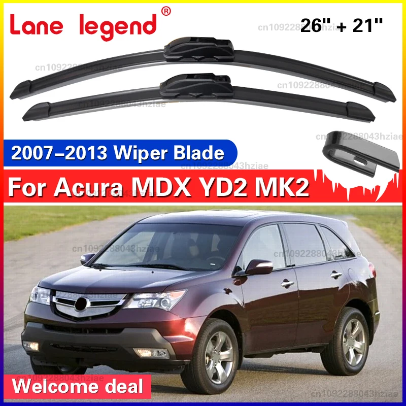 Für Acura MDX YD2 MK2 2007-2013 Front Scheibenwischer Klingen Windschutzscheibe Auto Zubehör U J Haken Arm 2008 2009 2010 2011 2012 26 "+ 21"