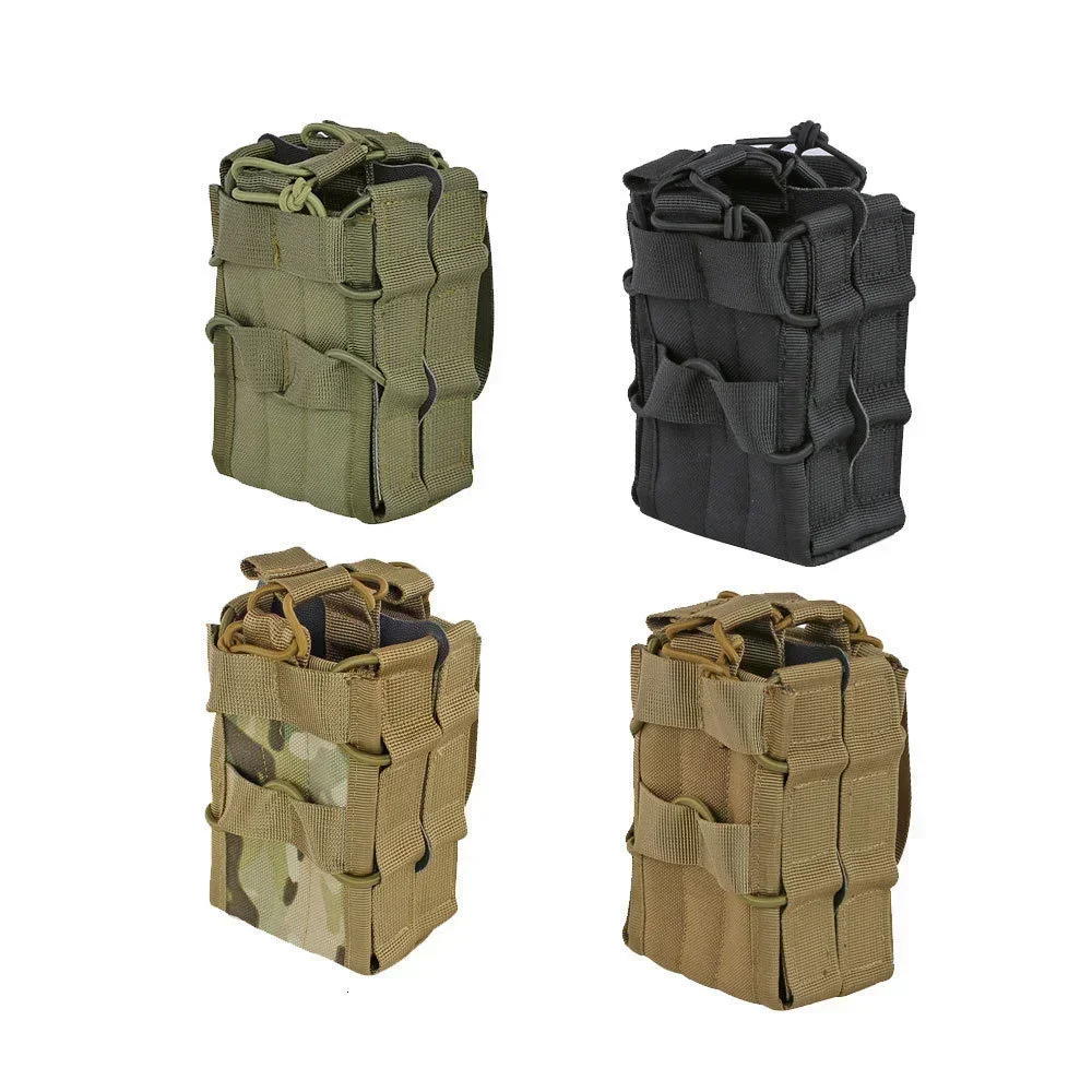 Molle 5.56/7.62 dual magazine pouch, compatible with M4, M16, AR15, and G36 magazines; vest accessory pouch, waist bag, tactical