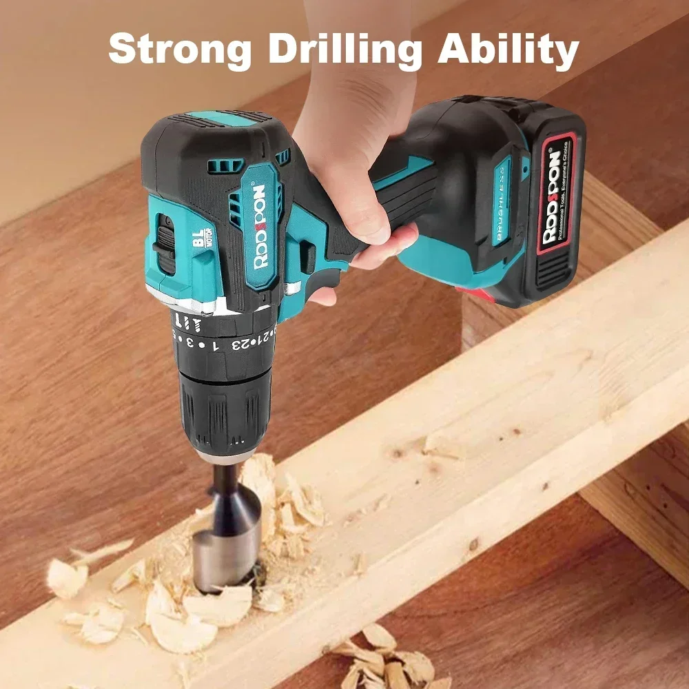 Makita-Perceuse sans fil 21V 10mm, moteur sans balais 120N/M, tournevis FH487, couple élevé, batterie au lithium, outil électrique de forage