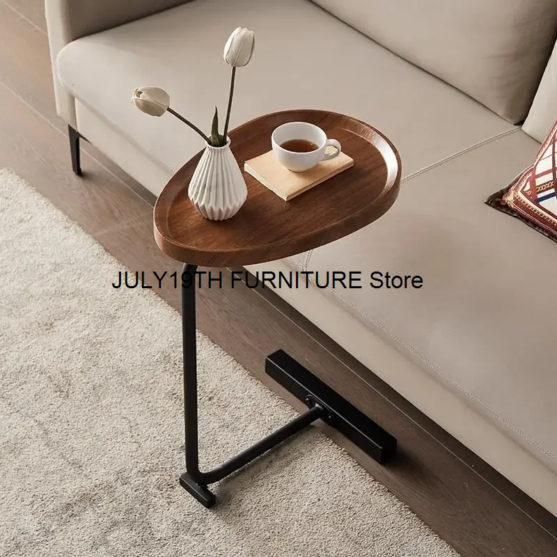 

Simple Modern Side Table Sofa Corner Table Bedside Reading Oval Coffee Table Tea Solid Wood Counter Top Living room furniture