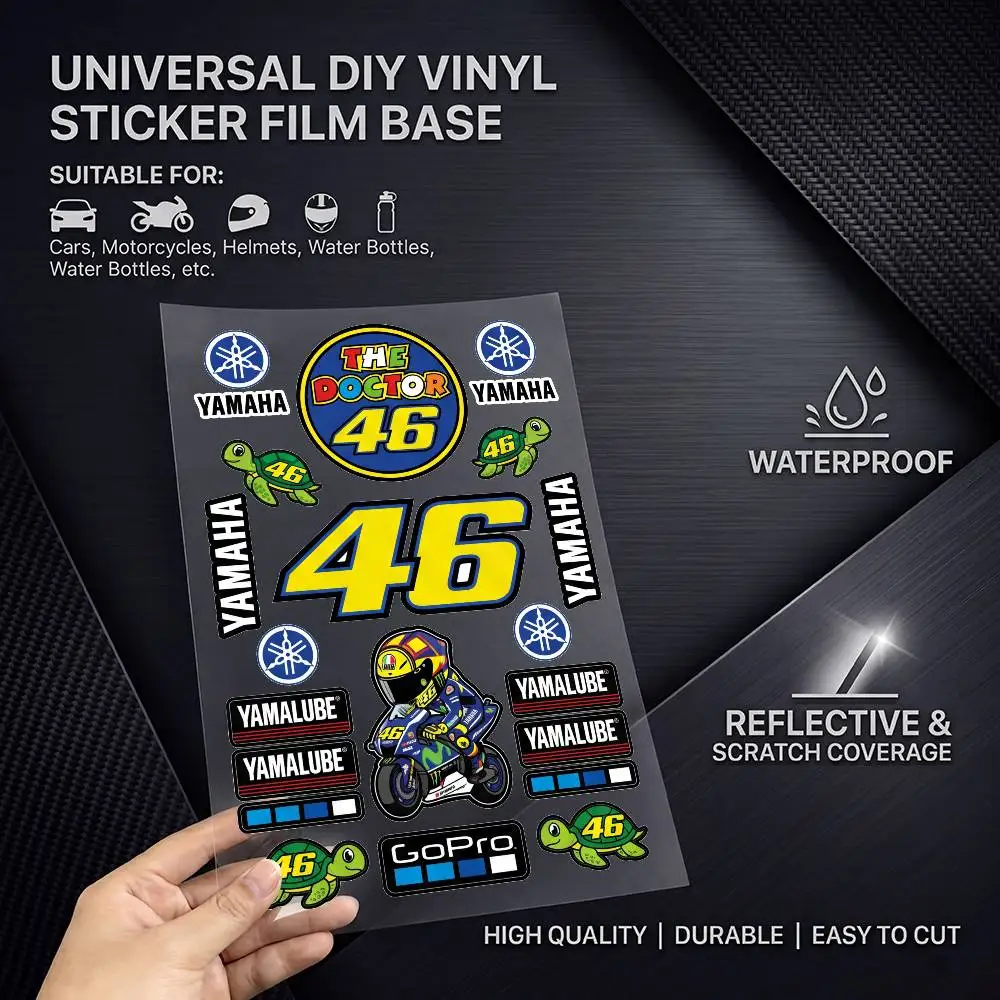 FOR YAMAHA 46 Universal Multi-Purpose Reflective Waterproof Stickers Scratch Conceal For Auto Bike Helmet Mug Fridge Decoration