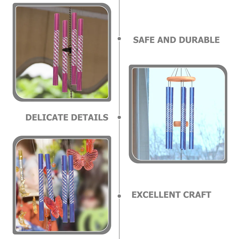 

40pcs Aluminum Wind Chime Tubes Diy Material For Garden Decor Durable Metal Hanging Pendant Replacement Parts