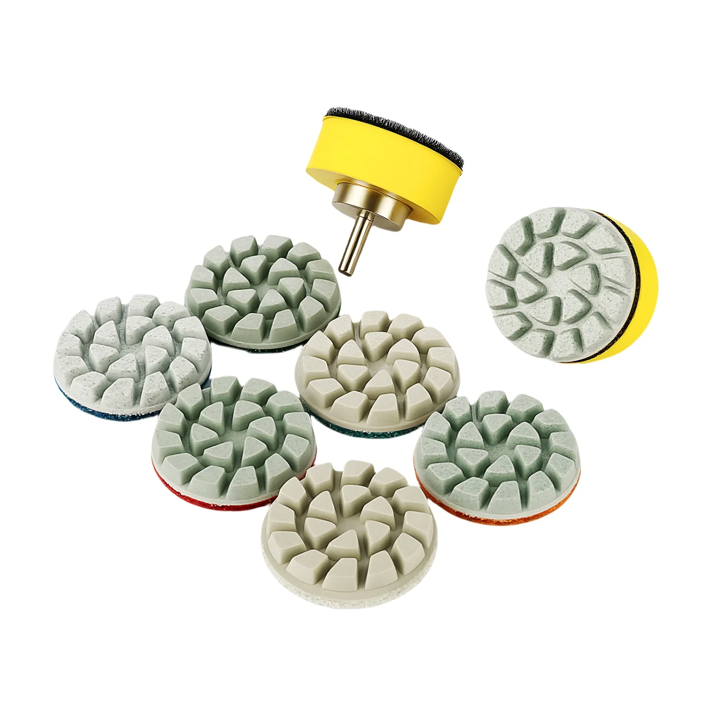 7 Stück 1 Zoll 25mm Mini-Polierpads Marmor Granit Jade Schleifscheibe Flexible Schleif- und Polierscheibe mit Unterlage – Detail 1