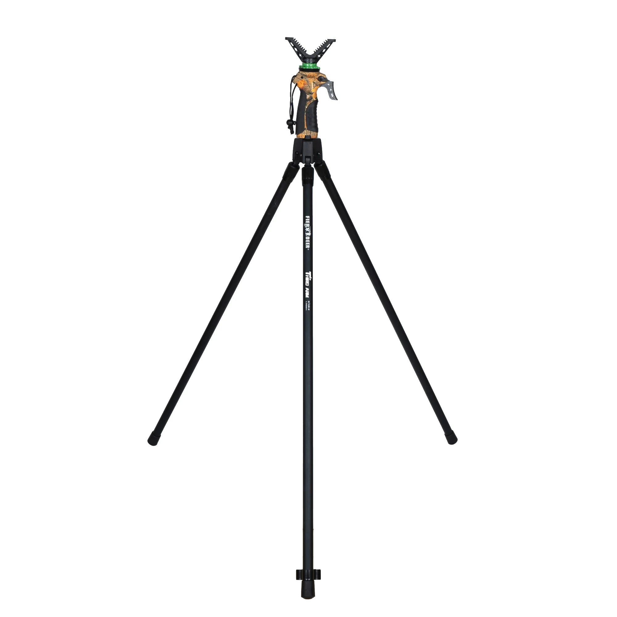 Lekki statyw ze stopu aluminium PRO Shooting Stick: 360 °   Obrotowa głowica w kształcie litery V, wysokość i kąt sterowane spustem do polowania