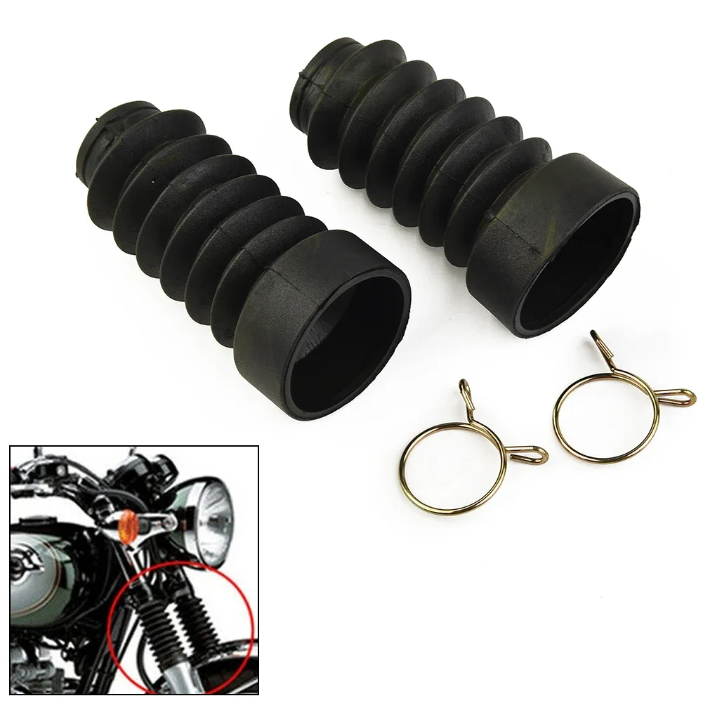 1pair Motorcycle Fork Corrugation Rubber Dust Guard Gaiters Fork Protector Universal Motocross Fork Boots For Motorbike Off-Road