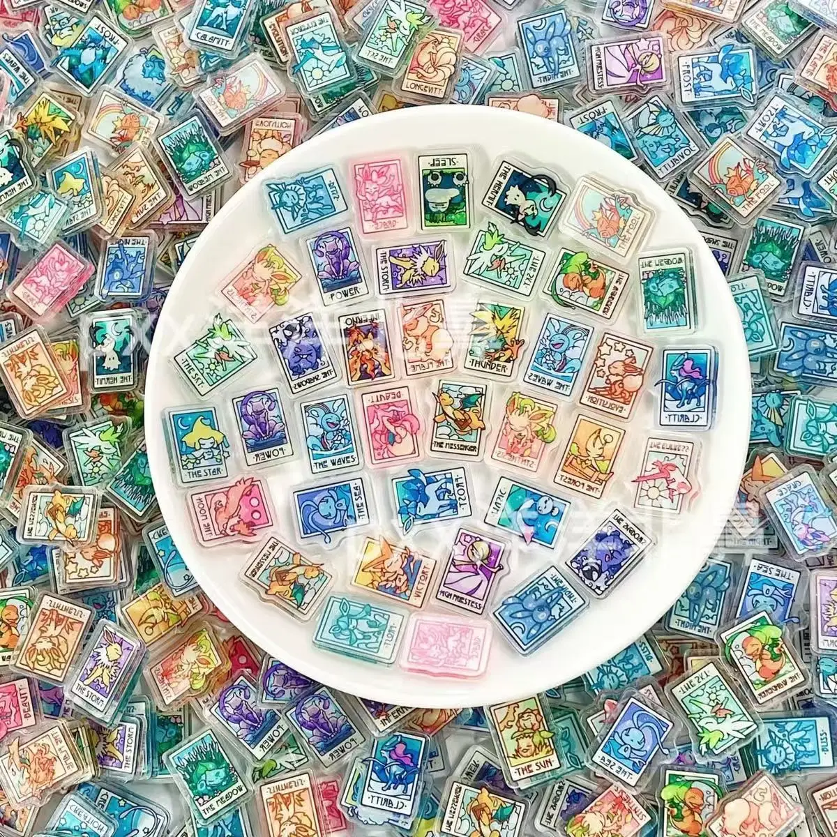 50 قطعة وحوش الجيب أنيمي 7 أنماط جديدة Kawaii الاكريليك ورقة بيكاتشو 2 سنتيمتر PVC الكبار جمع الكرتون المحيط طفل هدية #5