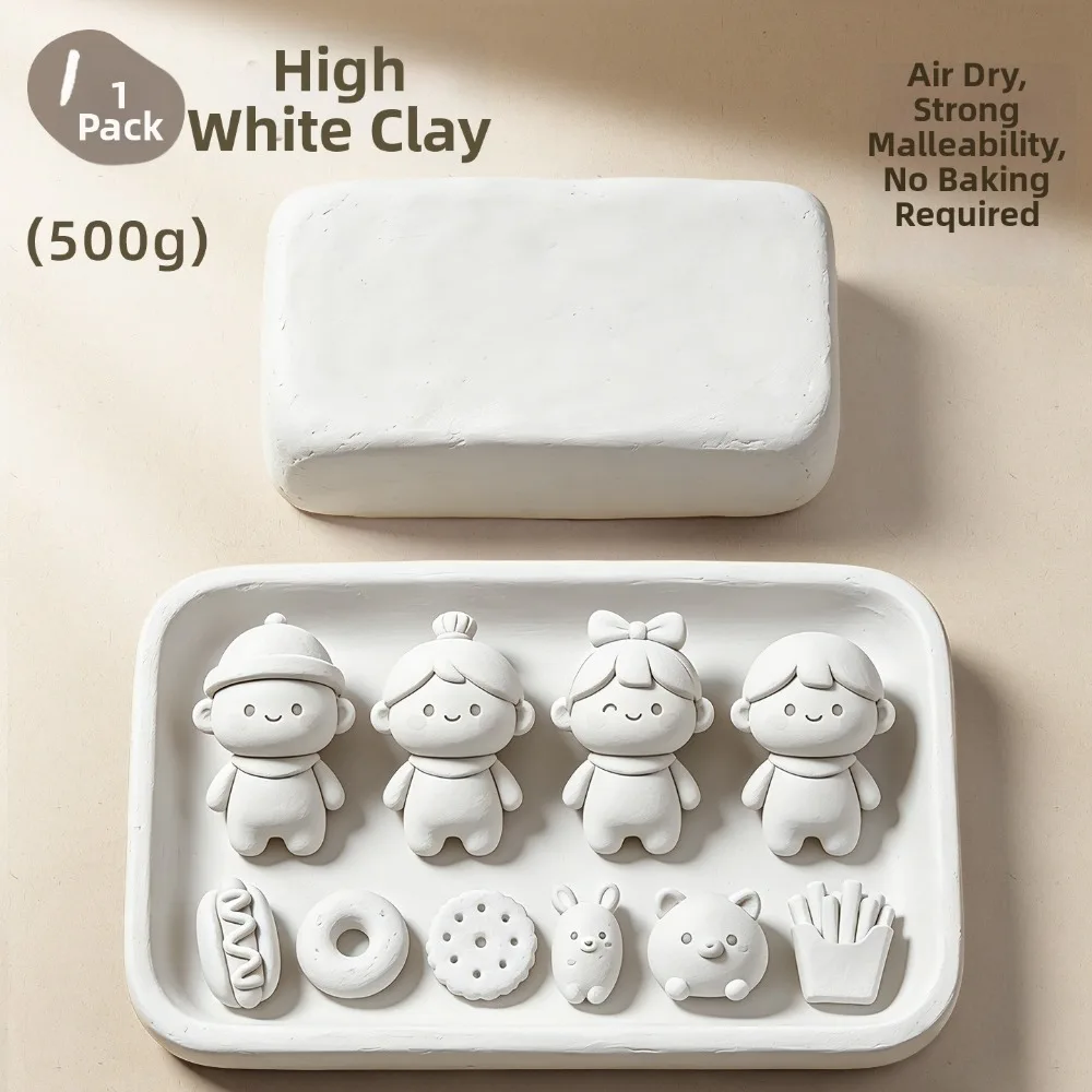 500g Per Bag Ceramic Clay Baking Type 1180-1280 Degrees Firing Pottery Clay Free Forming High Temperature High White Clay