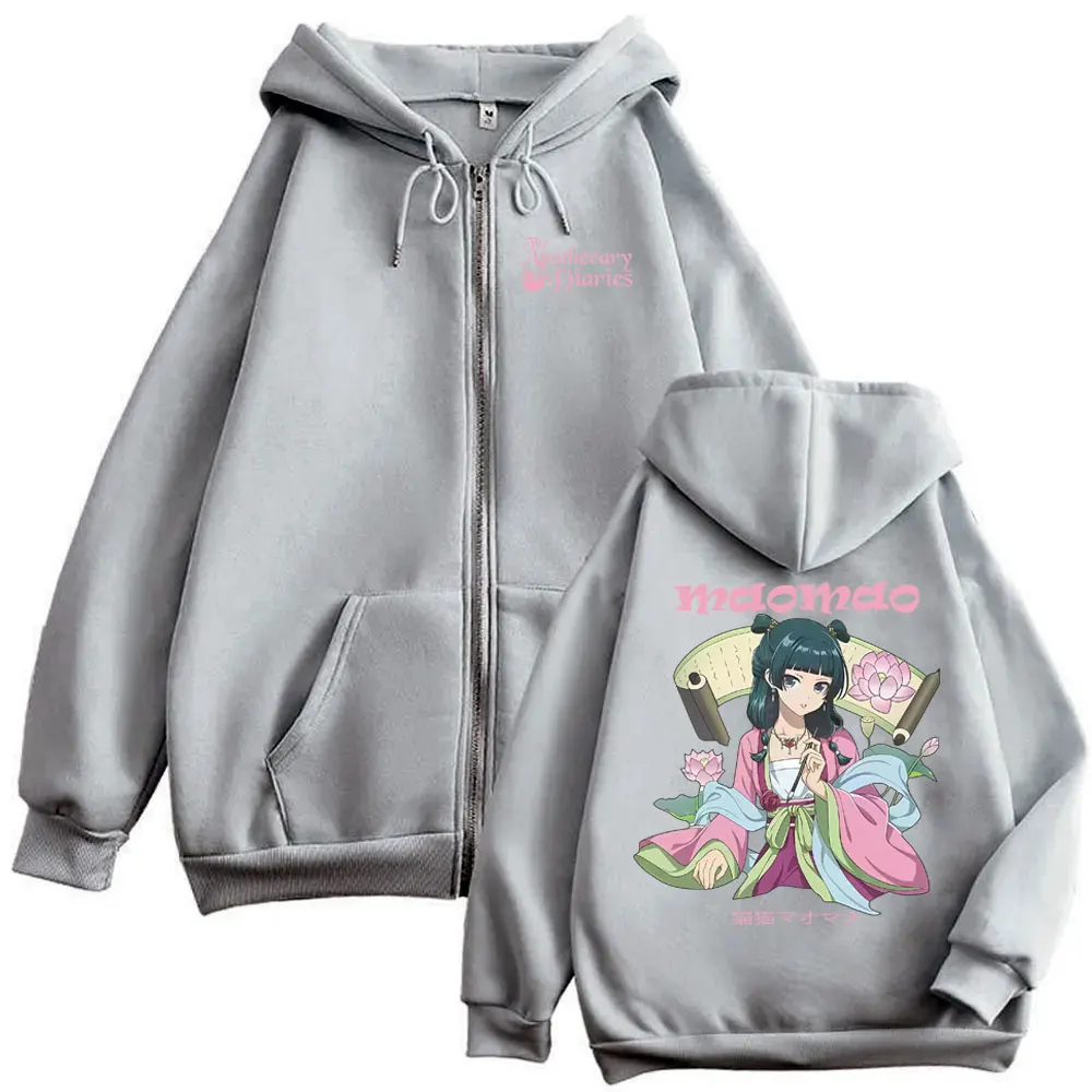 Anime The Apothecary Diaries Maomao Merch Zipper Hoodie Männer Frauen Übergroße Zip Up Jacke Männlich Vintage Casual Zip Up Sweatshirt – Detail 6