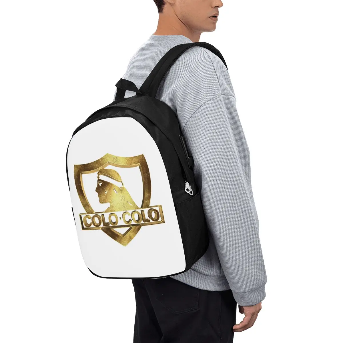 

My Golden Santiago Football Colo Barra Brava Chile Backpack Travel Notebook Bag Computer College Student School Bag Laptop