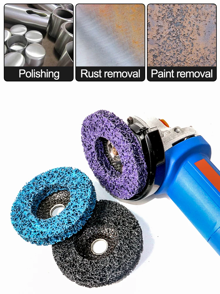 4 "4.5" 125Mm Poly Strip Disc Schurende Wiel Verf Roest Remover Schoon Slijpen Wielen Voor Motorfietsen Duurzaam haakse Slijper Auto - afbeelding 2