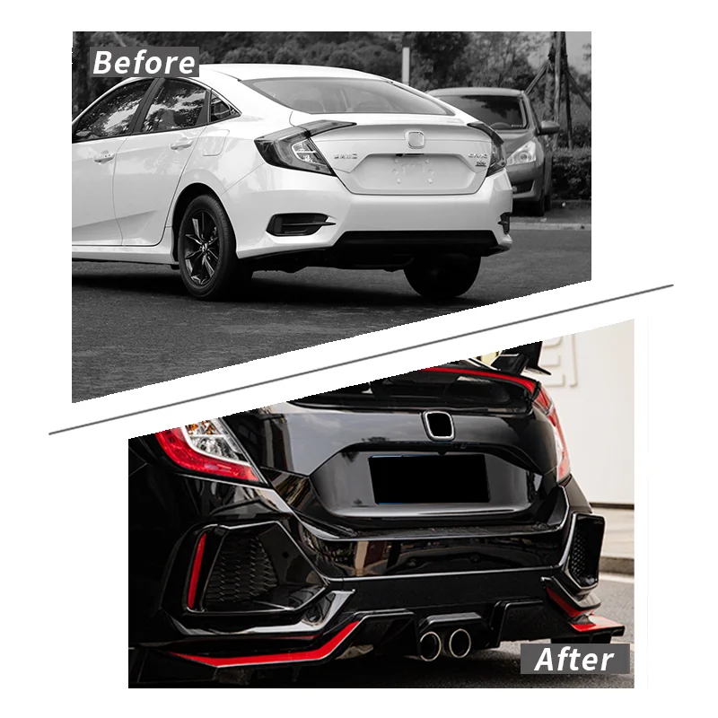 Factory Hot Sale Full Body Kit Front & Rear Bumper Grille for Honda Civic 2016-2020 Update Sport FK8 Wide Type-R Fc450