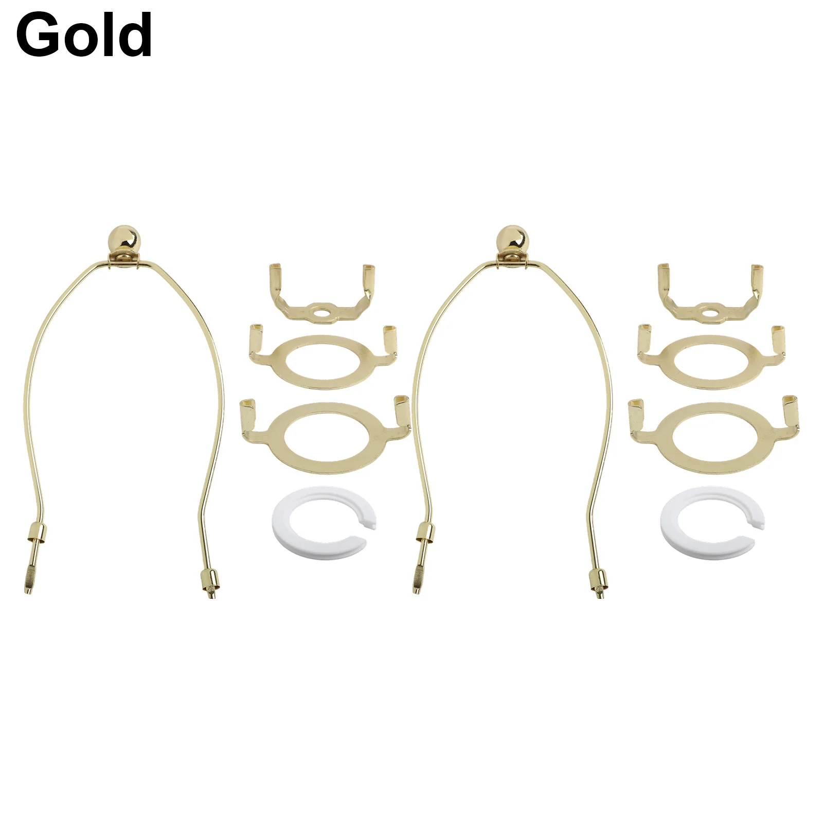 

10 Inch Lamp Harp Set with Removable Shade Bracket for Table Floor and Desk Lamps Includes 2 Harps 6 Saddles and Finials