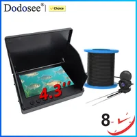 Dodosee 220 °   Cámara de pesca submarina portátil 1080P 4,3 ''LCD buscador de peces buscador de profundidad de peces portátil agua con visión nocturna