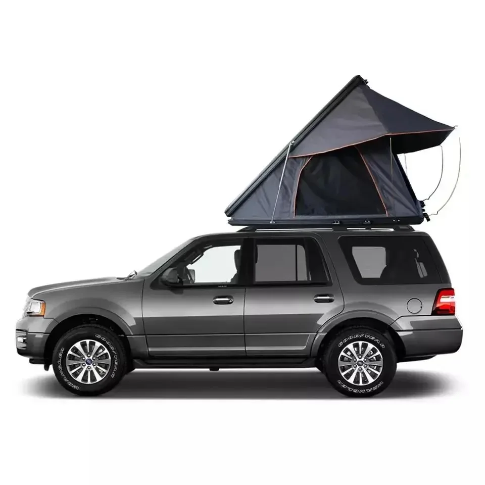 DrunkenXp Aluminum Hard Shell Triangle Car Roof Top Tent Camping  