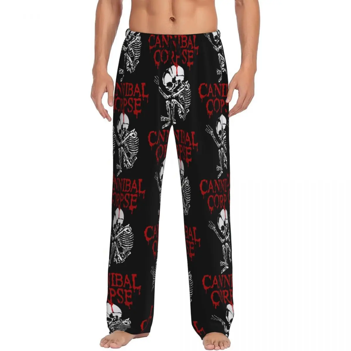 Custom C-Cannibals C-Corpses Pajama Pants Men Rock Band Death Metal Music Sleepwear Lounge Sleep Bottoms Stretch with Pockets