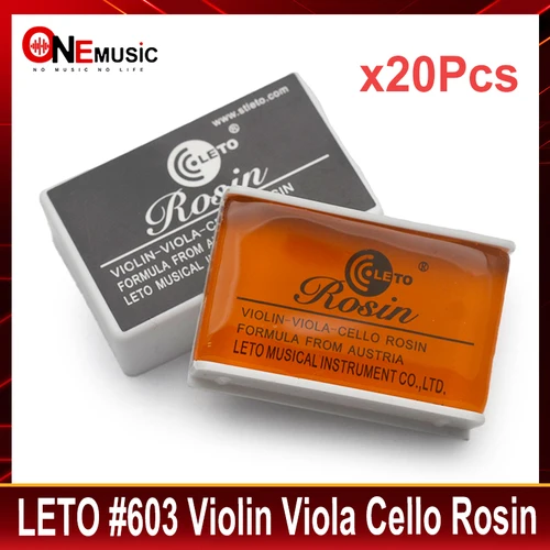Imagen 1 del producto 20 piezas LETO # 603 Violín de buena calidad Viola Violoncillo Colophín Forma cuadrada con caja de plástico Negro