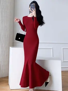 10 best sales Vestido vermelho com fenda alta - №7