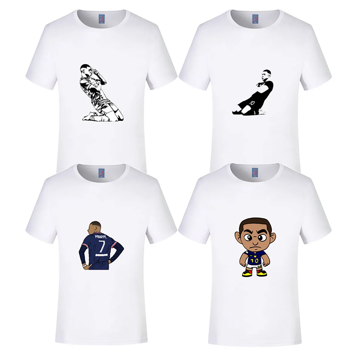 Kylian Mbappé Cotton T-shirt Soccer Star Men Women Summer Fashion Short-sleeved Streetswear Tops