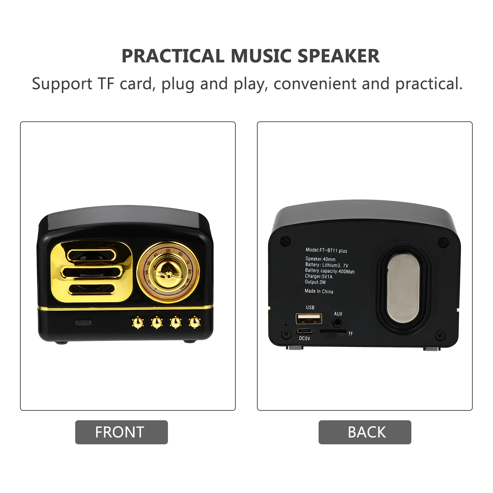 

1 set 1 Set Vintage Speaker Retro Mini Radio Card Support Multi-Color Desktop Decorative Music Box Stylish Portable