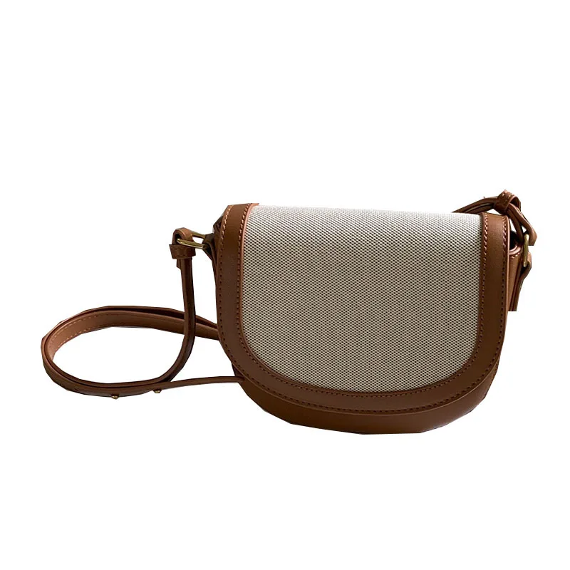 Luxury Brand Patchwork Canvas Bag Women 2023 Simple Fashion All-in-one Crossbody Square Purses And HandBag