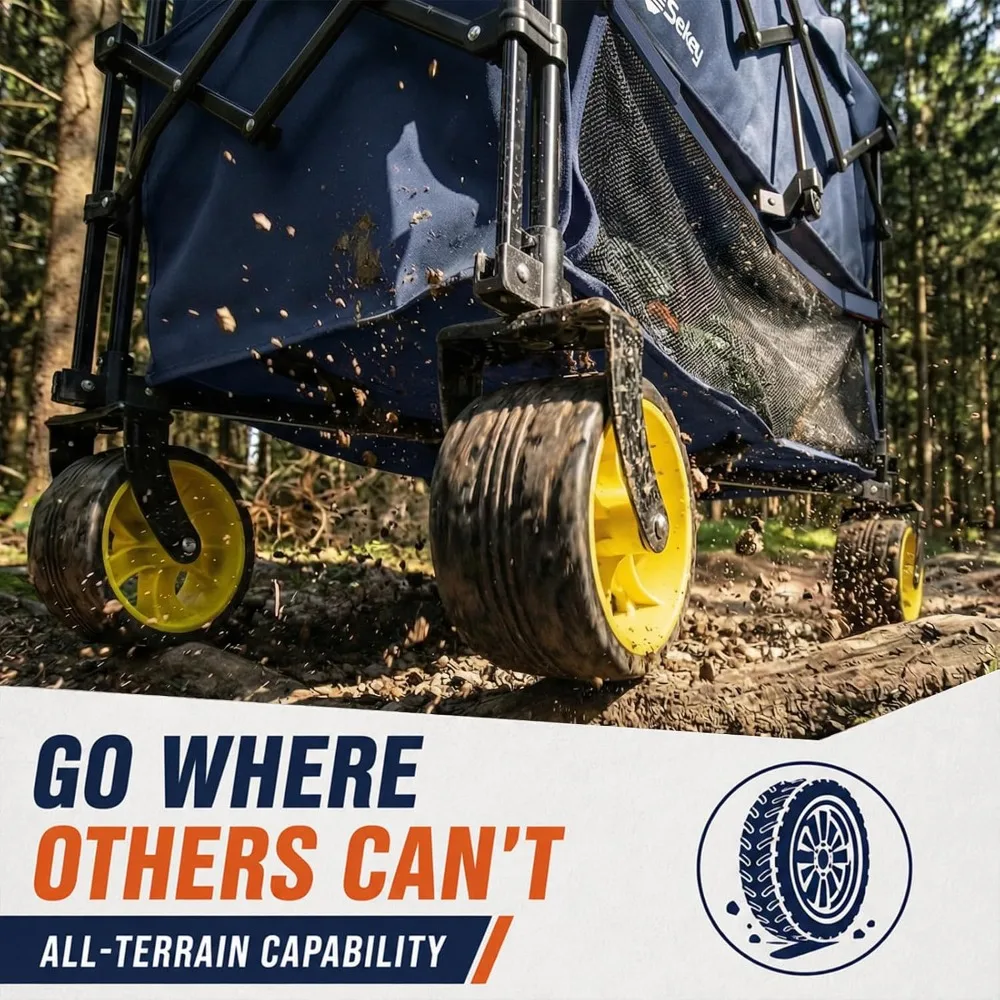 Double Decker Wagon, 500LBS Heavy Duty Collapsible Utility Cart, 400L Capacity, Fits 10x10 Canopy