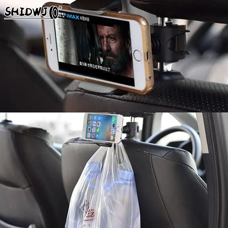 1Pcs Universal Car Back Seat Headrest Support Bracket Adjustable 360 Degree Rotating IPad Mobile Phone Mount Holder