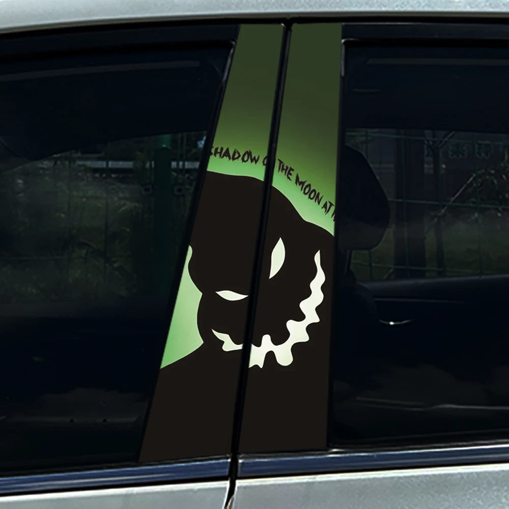 2PCS Monster Smile Shadow Car Window Sticker, Aesthetic Long-Lasting PET Decal, Universal Fit with Tool Gift