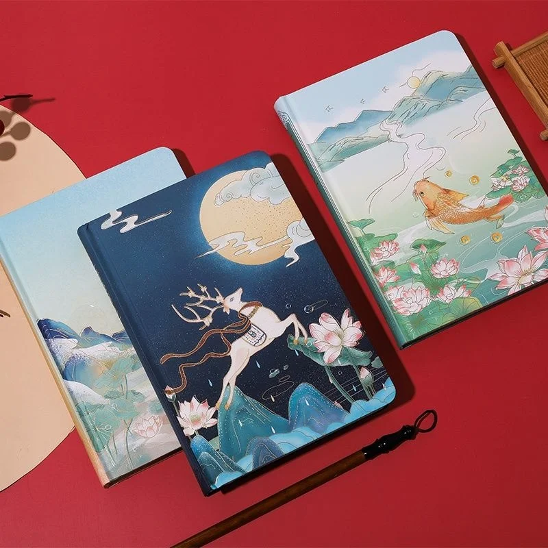 lotus pond luar antigo livro de mao retro estilo chines criativo notebook japones menina coracao bonito diario estudante suprimentos 01