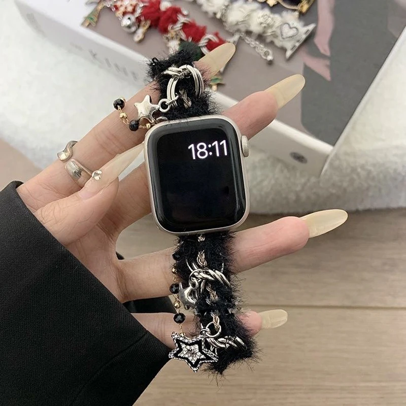 Christmas Plush Watch Chain For Apple Watch Band 38/40/41MM42/44/45/49MM Sports Smart Watch Accessories IwatchS9Ultra2se87641234