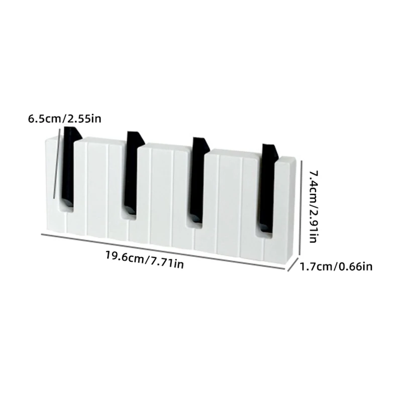 Piano Keyboard Hook Wall Mounted Coat Hanger Creative Wall Home Living Room Bedroom Decorative Hooks Kindergarten Coat Hat Rack