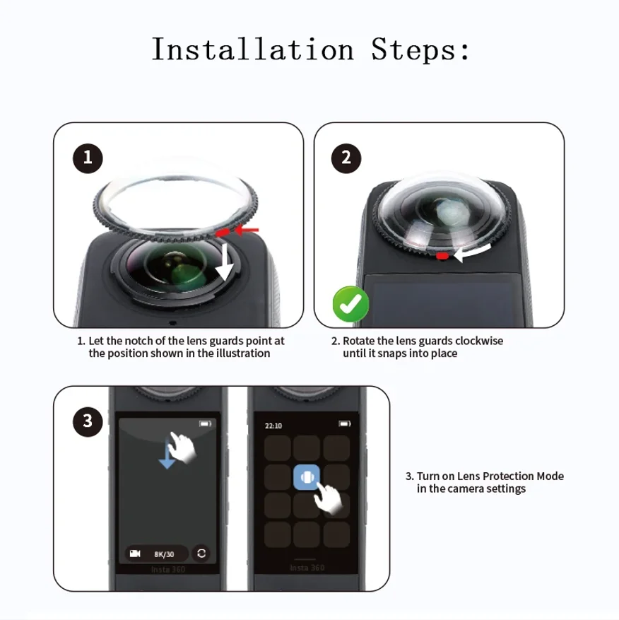 Zestaw akcesoriów do kamery Insta 360 X5: osłona obiektywu/silikonowa osłonka ochronna/ochraniacze ekranu/etui/adapter magnetyczny do szybkiego montażu — zdjęcie produktu 4
