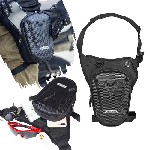 Bolsa de pierna para motocicleta para hombre, riñonera de ocio para acampar, riñonera de viaje, senderismo, montañismo, mochila impermeable con bolsillo al aire libre