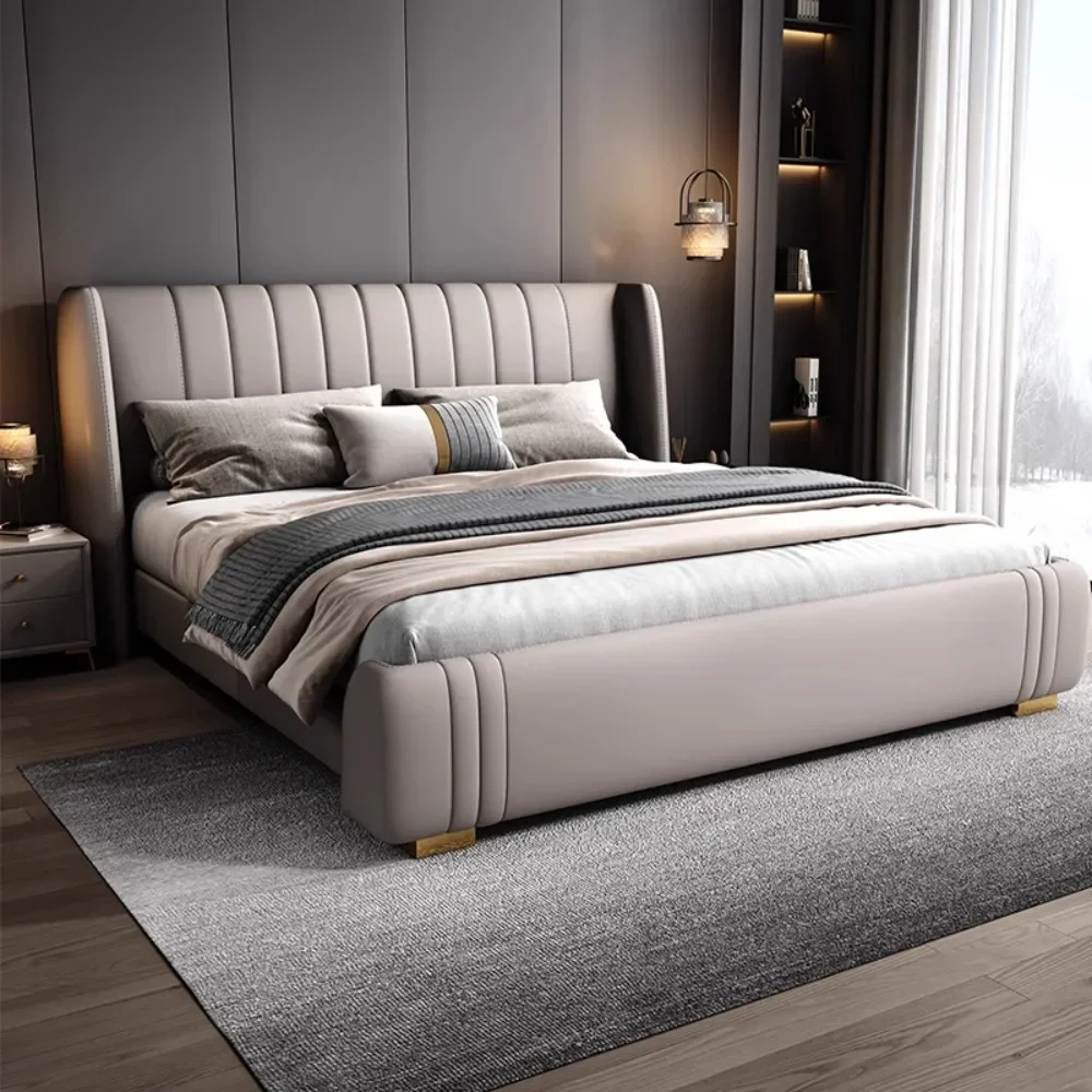 King Luxury Sleeping Bed Upholstered Minimalist 180x200cm Nordic Bed Frame Queen Size Fancy Double Home Bedroom Furniture